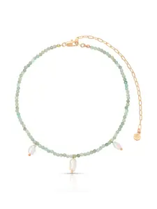 Ibiza Beaded Choker – 18K Gold Plated Ibiza Choker with Freshwater Pearls | Boho Coastal Jewelry for Women Daily Wear Necklace White Gold Necklace