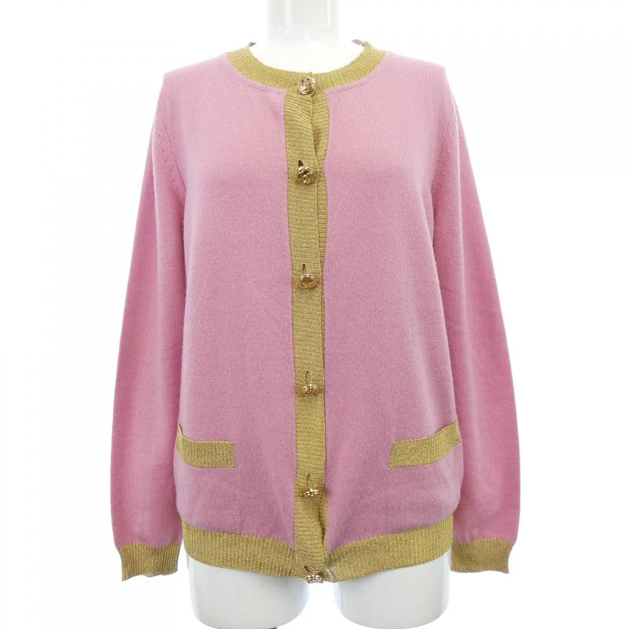 Pre-owned GUCCI Silk Small Leather Goods Cashmere Cardigan