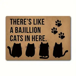 Fun Welcome Doormat, Featuring an Adorable Cat-patterned Mat with a Colorful Printed Front Suitable for Entryways, Front Porches, and Other Spaces. A Gift-worthy Doormat