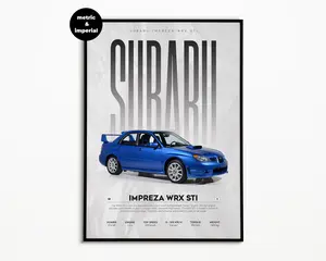 Subaru Impreza WRX STI Poster unframed  | | Hyper Car Poster unframed  | Super Car Print | Art Print | Poster unframed  | Home Decor | Wall Decor