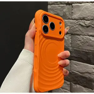 Minimalist Wave Pattern MagSafe Compatible Phone Case Featuring Concentric Ripple Textures And A Built-In Magnetic Ring For a sleek modern aesthetic and seamless wireless charging  For iphone 16 case Apple 17 16 15 14 13 12