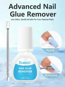 Nail Glue Remover Glue 15ml For False Nails, Press On Nails Glue Remover For Fake Nail Tips Acrylic Nail Adhesive Remover With Cuticle Pusher