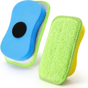 2 Pcs Chalkboard Erasers, Magnetic Chalkboard Cleaner, Microfiber Dustless Chalk Eraser for Markers, Chalk, Home, Office and Classroom