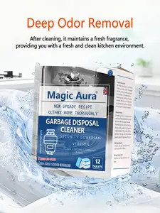 Garbage Disposal Cleaner Tablets – 12-24 Count, 2-in-1 Deodorizer & Maintenance, Powerful Foaming Deep Clean, Fresh Lemon Scent, Septic Safe