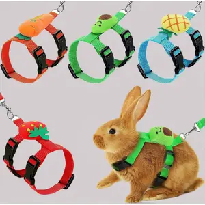 4-Pack Adjustable Small Pet Harness & Leash Set - Cute Vests for Rabbits, Ferrets, Guinea Pigs, Kittens. Includes Decorative Bows/Ties, Perfect for Multi-Pet Homes
