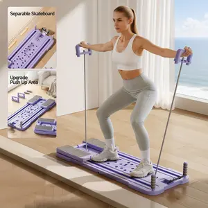 Portable Folding Fitness Board with Resistance Bands, Quiet Slide Track Training Board for Home, Yoga & Daily Exercise Portable Foldable Electric Scooter neon black scooter