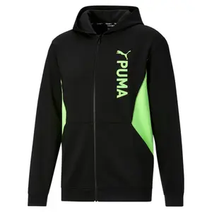 PUMA Mens Fit Double Knit Hoodie Training Casual Outerwear Casual Moisture Wicking - Black