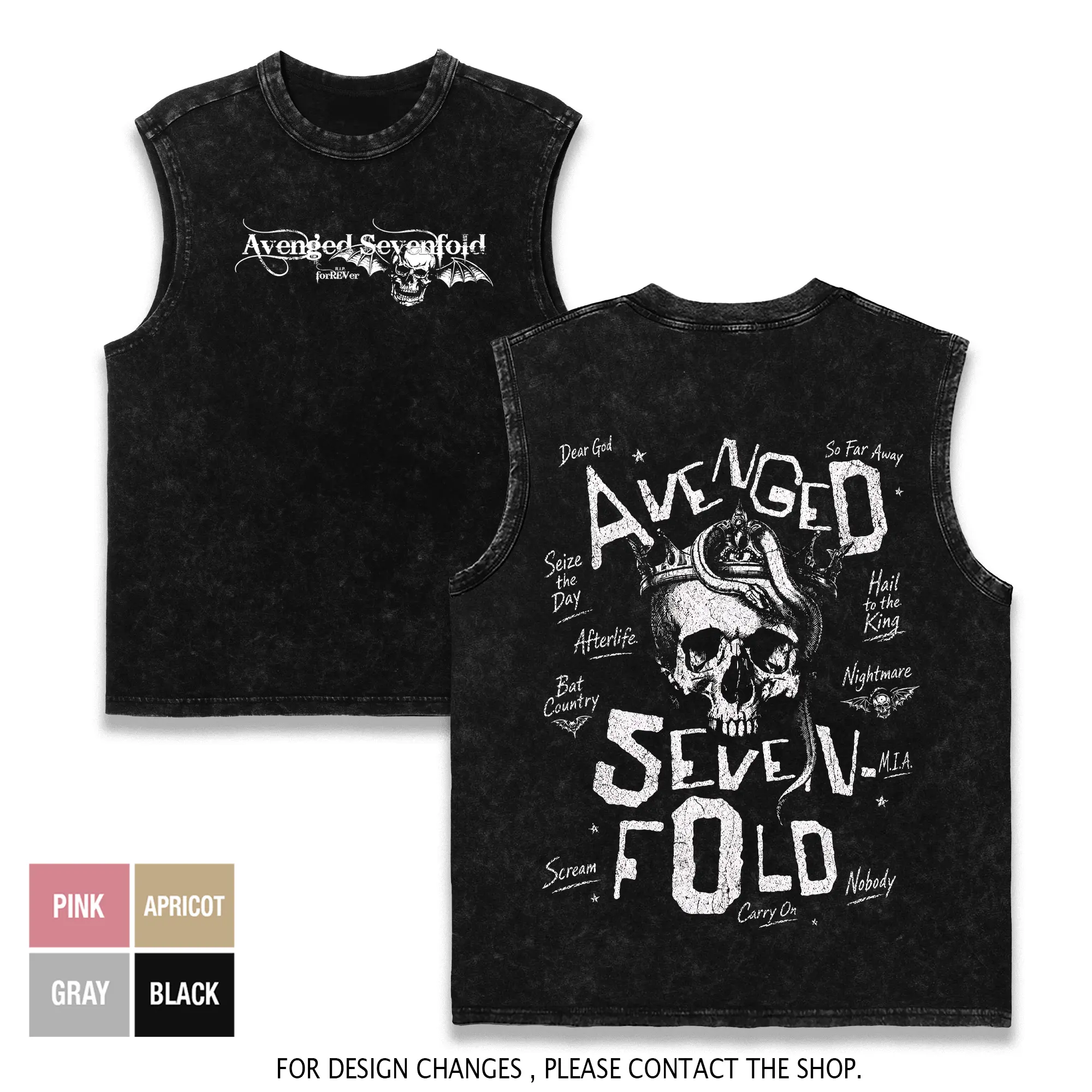 Avenged Sevenfold Hoodie Washed – A7X Dear God Afterlife Hail To The King Nightmare Bat Country Vintage Heavy Cotton Unisex Oversize Metalcore Hard Rock Graphic, Avenged Sevenfold T-Shirt & Sweatshirt Y2K Streetwear Concert Tour Fan Merch Collector Top