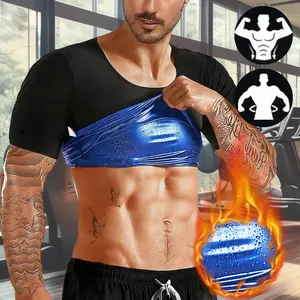 Men's Sauna Shirt,Waist Trainer,Tummy Control Sweat Sauna Workout Suit,Gym Exercise Compression Shirt Workout Shapewear Sports Slim Fit Athletic Training Apparel