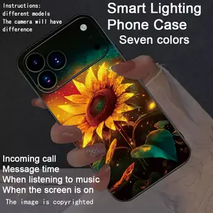 Colorful voice controlled luminous phone case Casing compatible Fo iphone17Air/17Pro/17promax/16promax/15promax/14promax/13promax/12promax/11promax - Luminous Technology, Ele, Lights