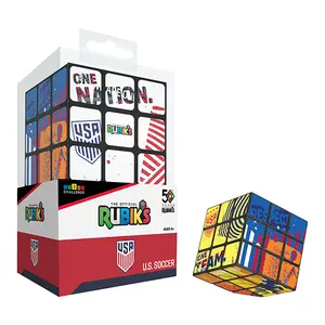 Rubik's Official U.S. Soccer Cube One Nation One Team Edition Collectible Puzzle for Ages 8+ Premium Materials & Bold Graphics