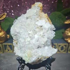 Pyrite Clear Quartz Calcite Specimen with a touch of Fluorite
