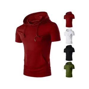 Men’s Summer Solid Color Hooded Short-Sleeve T-Shirt – Casual Sports Tee | Outdoor Fitness Top for Active Days