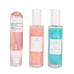 Viral TikTok Exclusive Triple Facial Cleanser Package Set - For All Skin Types and Pore Control Watermelon Toner Spray Face Wash Moisturizing Smooth