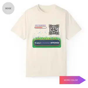 Custom QR Code T-Shirt, Casual Menswear Top, Gift for Men. TwitchCon & Streamer Promotion