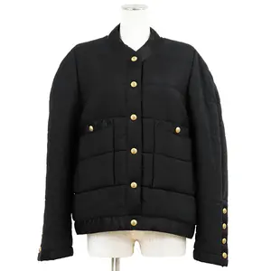Pre-owned CHANEL Wool Small Leather Goods Quilted Jacket