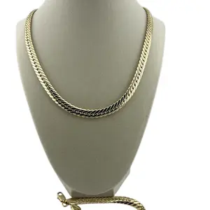 Women's Gold Plated Necklace  20''and Bracelet 8''Set - Fashion Accessory Snake Chian. CODE: SET-1891