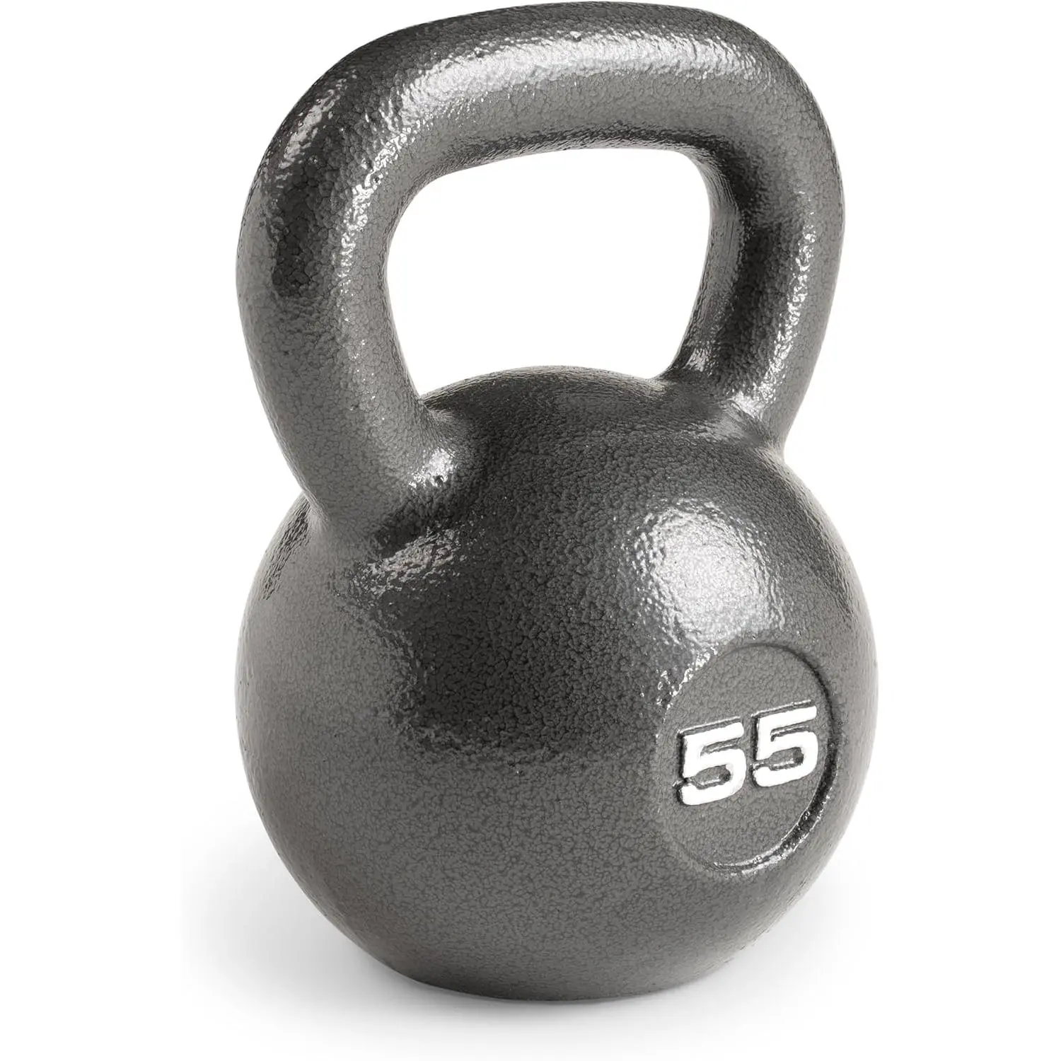 55-Lb Cast Iron Kettlebell, Athletic Free Weights with Flat-Bottom Design, Fitness Strength Training Equipment for Sports & Outdoor Workouts