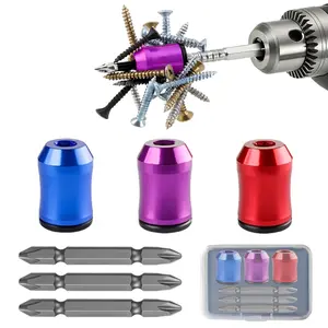 3pcs Strong Magnetic Screw Ring Set, Detachable Magnetic Drill Bit Holder, Hex Screwdriver & Electric Impact Driver Accessories