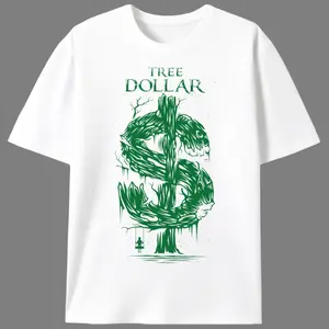 "Tree Dollar" Dollar Sign Tree Graphic Men's T-Shirt |   Unisex Finance Street Style Apparel
