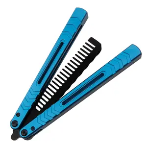 Aluminum Butterfly Trainer, Anti static comb, Flip Tool, Cool Hand Tool Toy, High Quality BALISONG METAL BUTTERFLY Trainer LG06