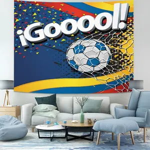 ¡Gooooal! Soccer Tapestry, Football Goal Net Wall Hanging, Sports Themed Tapestries, Vibrant Soccer Wall Blanket, Striking Backdrop Decor for Soccer Fans, Kids' Bedroom & Dorm
