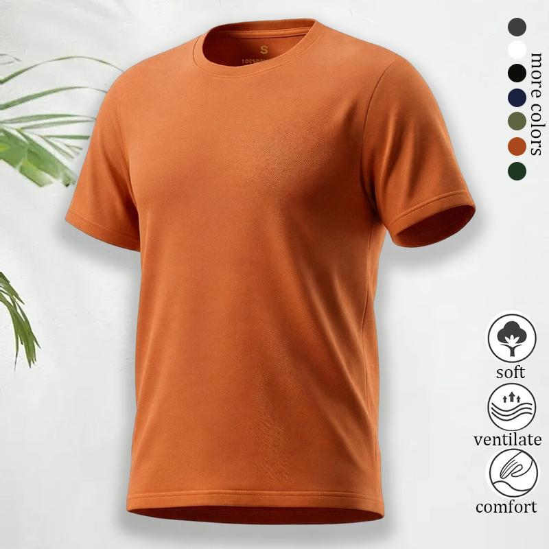 Short-sleeve sports T-shirt, casual commuter wear, suitable for the gym and office, minimalist design, quick-drying, breathable, stretchy fabric