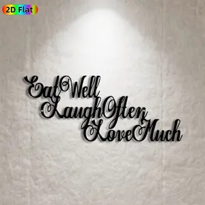 1pc "Eat Well Laugh Often Love Much" Metal Wall Art, Inspirational Quote Statue Mural, Ideal Gift for Valentine's Day, Wedding, Love & Home Decor Enthusiasts,  Perfect for Living Room Wall & Garden Fence, Romantic Home Accent