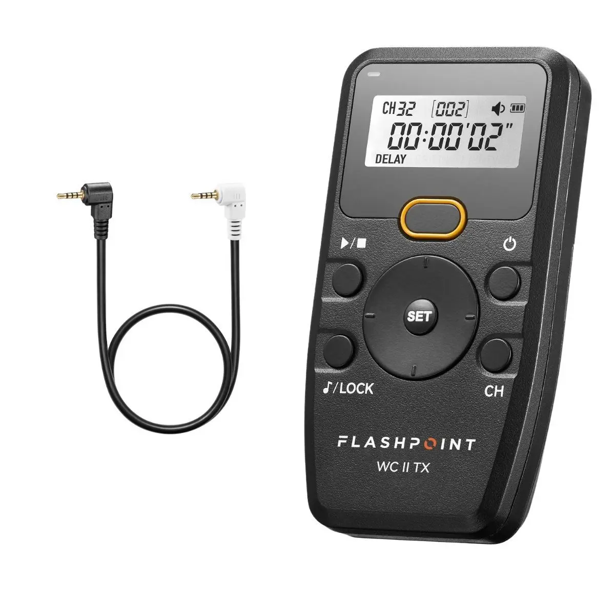 Flashpoint Wave Commander II Wireless Remote Shutter Release Transmitter with 2 Batteries, Backlit LCD, Cable for Select Panasonic Cameras (Godox TR-P1 Compatible)