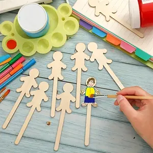 10-pack Humanoid Craft Sticks Wooden craft sticks for DIY projects and home decoration ( 5.3inch  *  1.6inch  )