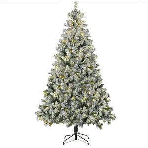 7.5 foot snow frosted artificial christmas tree with 550 led lights 1149 branch tips solid steel base 5475 inch diameter home holiday decor