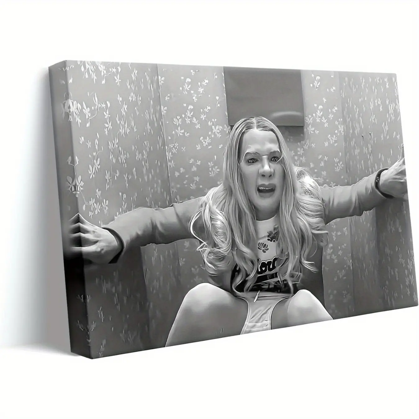 BKFB Pine Wood Framed Canvas Wall Art Print - Black and White 'White Chicks' Comedy Movie Poster, Fashion Modern Oil Print, 12x18 inches, Indoor Wall Decoration for Living Room, Bathroom