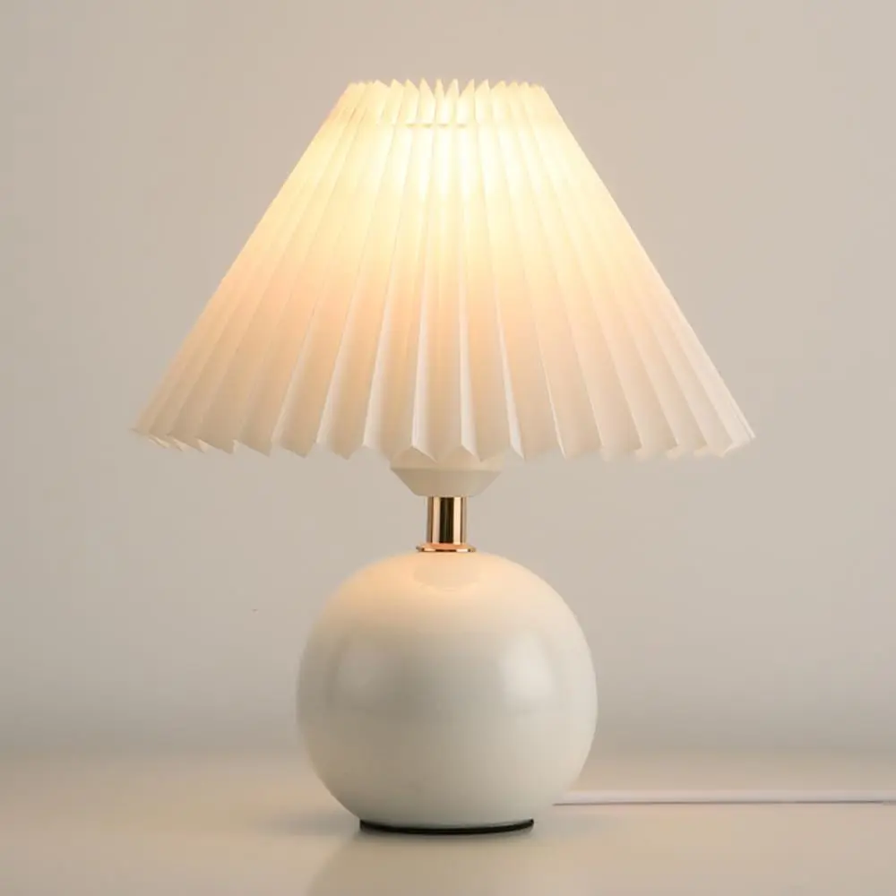 Bedside Table Lamp for Bedroom Nightstands, Birthday Gifts for Women Mom, House Warming Gifts New Home Decor, Ceramic Lamp for Living Room, White Modern Bedroom Lamp