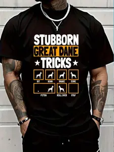 100% Cotton Great Dane Tricks Gentle Dog Lover Fur Parent German Mastiff T-Shirt Women's Men's Graphic Tee Crew Neck summer vacation Tops