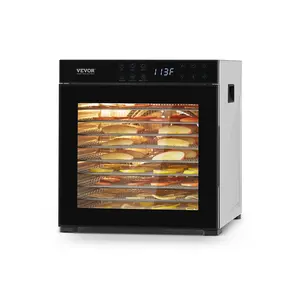 VEVOR Food Dehydrator Machine, 10 Stainless Steel Trays, 1000W Electric Food Dryer with Adjustable Temperature 24-Hour Timer, Food-Dehydrator for Jerky, Meat, Fruit, Vegetables, Herbs, Dog Treats