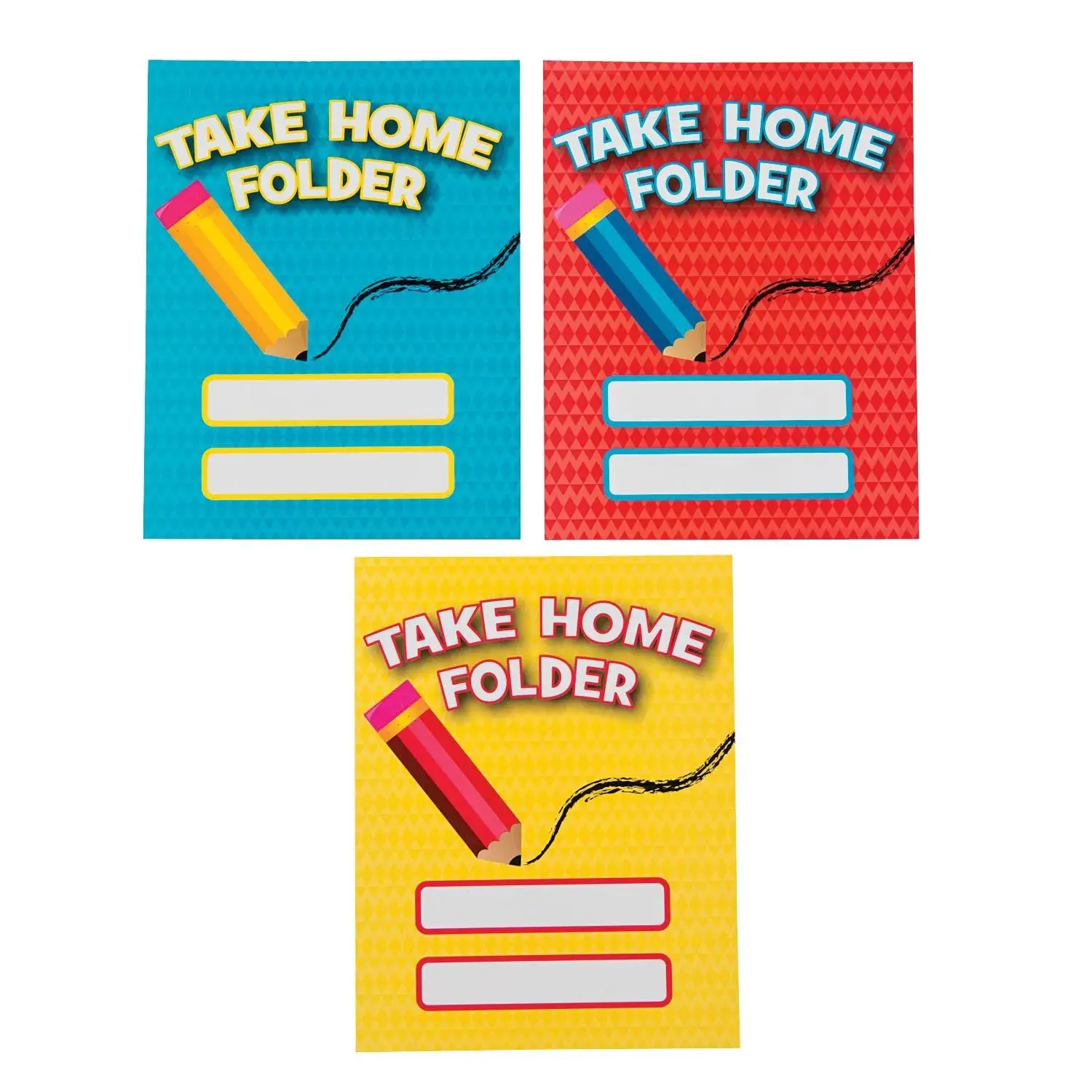 Fun Express 9 3/4" x 12 1/2" Take Home Laminated Cardstock Pocket Folders - 12 Pc.