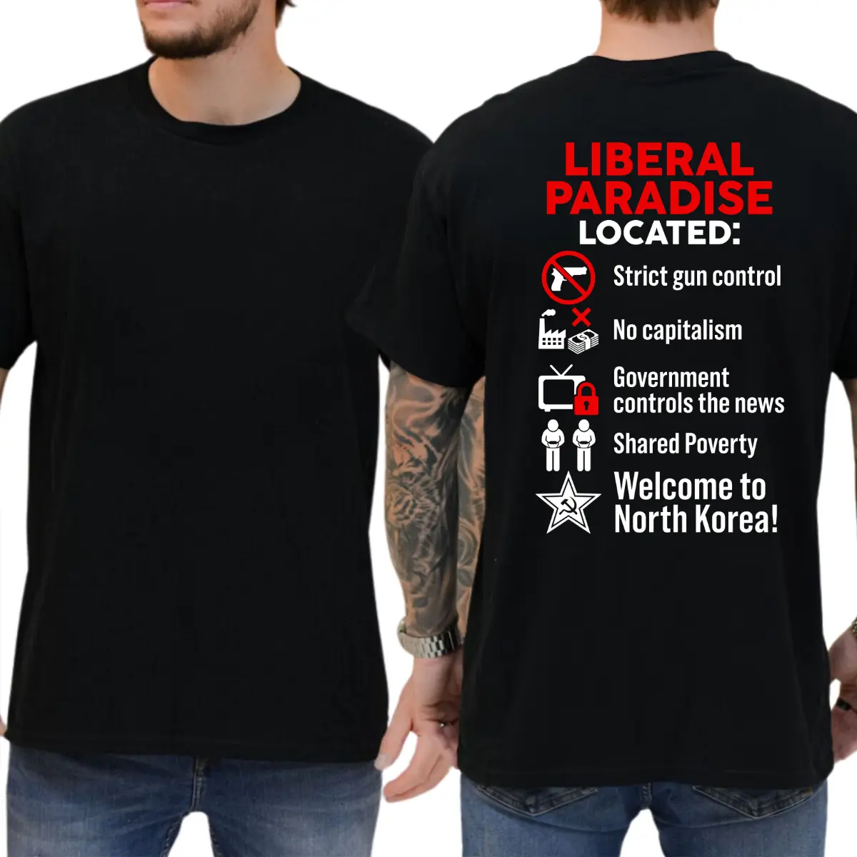 Liberal Paradise Located T-shirt, Funny Shirts, Republican Tee, Conservative Tee, Trump Supporters Shirts