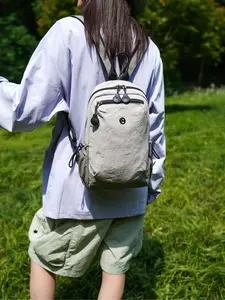 Water-Resistant Nylon Backpack for Men and Women, Versatile Crossbody Bag for Daily Use, Fashionable Chest Pack for Outdoor Activities