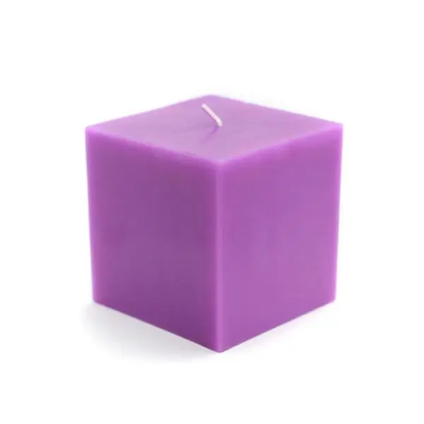 CPZ-133-12 Purple Square Pillar Candles - Bulk Case of 12 - 3 x 3 in.