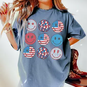 USA Shirt, 4th of July Shirt Women, Stars Stripes USA Flag Shirts, Patriotic Shirt, Red White Blue Shirts for Women