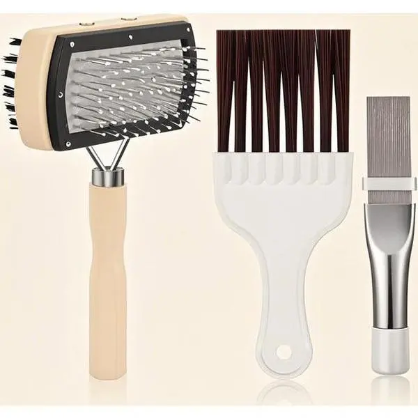 3Pcs 3-Styles Heavy-Duty Stainless Steel Coil Cleaning Brush Set - Household & Car HVAC Maintenance Tool, Efficient Dust Removal for Refrigerator, AC Split System, Hard-to-Reach Corners - Reusable Evaporator & Condenser Cleaner Supplies