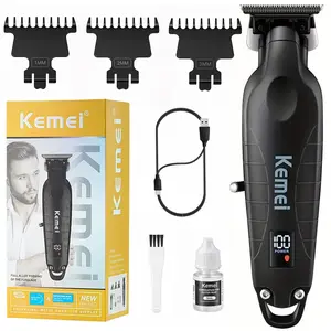 Kemei Km-2293 Digital Electric Carving Clipper, Metal Body, Lithium Battery, Wireless Trimmer, Hair Clippers, Four Colors Available, Cordless