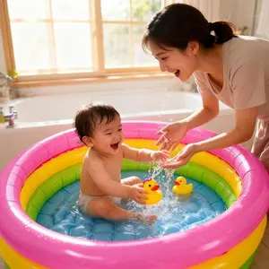 Inflatable Swimming Pool, Baby Indoor Home Inflatable Bathtub, Thick PVC Water Play Pool, Easy to Carry, Fun Water Park Ball Pool