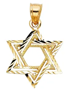 Exodus Jewelry 14k Solid Gold Star of David Pendant - Fashion Accessory