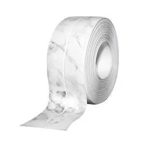 1.5" * 10.5' Kitchen & Bath Tape Caulk Strip Upgraded Acrylic Glue PVC Self Adhesive Waterproof Caulking Tape, Decorative Sealant Trim for Kitchen Sink Toilet Bathtub (Marble)