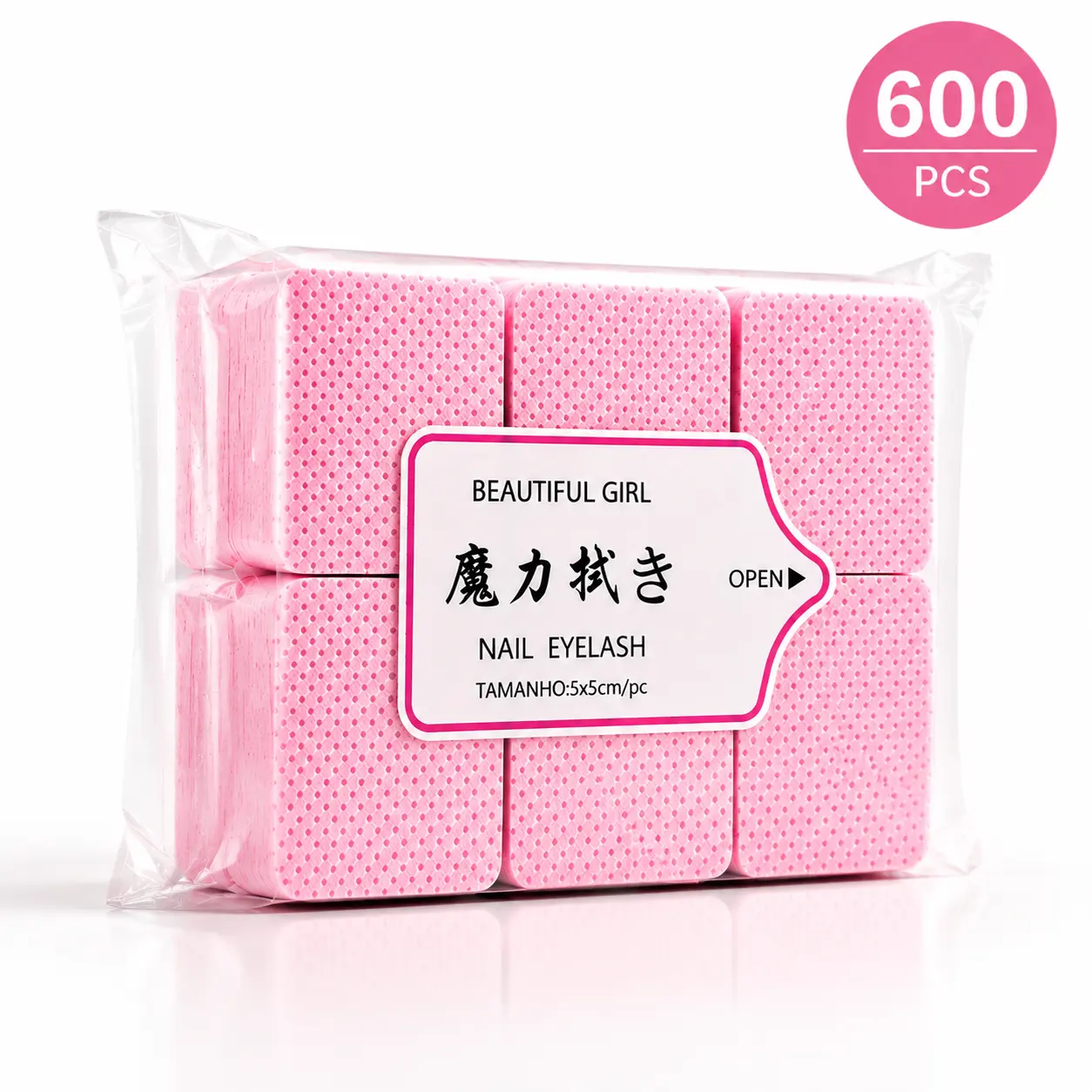 600Pcs/300Pcs Pink Lint Free Nail Wipes, Nail Polish Remover Pads for Gel Nails, Manicure Cleaning Wipes, Eyelash Extension Beauty Tool