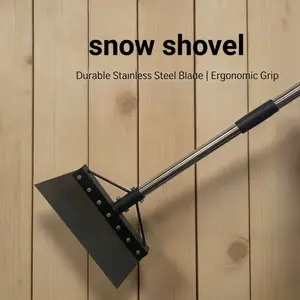Garden Shovel: Heavy Duty Ice Scraper with Metal Flat Head,Heavy-Duty Snow Shovel for Effortless Winter Clearing， Ergonomic Snow Shovel: Save Your Back, Clear Snow Fast，snow	shovel lift	，snow	shovellingapp