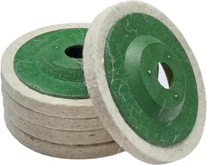 5PCS 4 Inch Wool Felt Car Polishing Wheel Disc Pad, Bore Dia Polishing Wheel Pad for 100 Angle Grinder, round Buffing Wheel Disc for Metal, Marble, Wood (5PCS) LHDOS