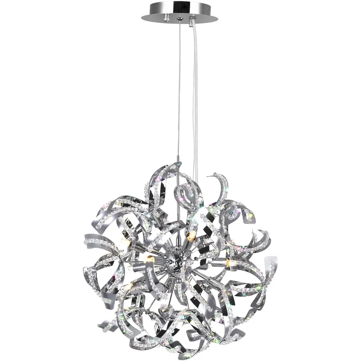 CWI Lighting Swivel 18 Light 29 inch Chrome Chandelier Ceiling Light 5067P29C