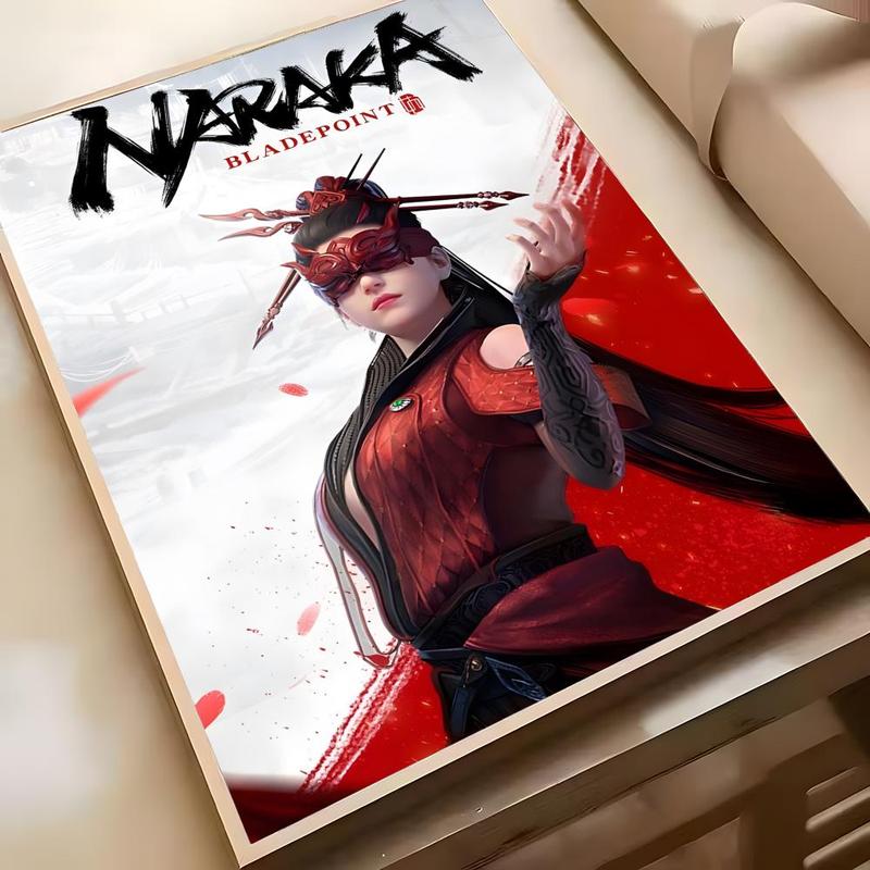 Martial arts Action game N-Naraka Bladepoint Poster Wall Prints for Living Room Bedroom Office Home Decoration Gift decoration for bedroom bar parlor home decor gift fade-Resistant, Non-sticky, vibrant  Anime Movie Wall print poster